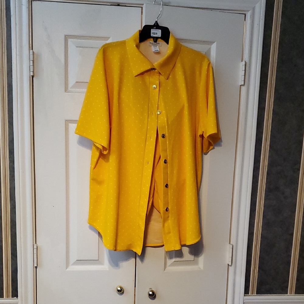 Women's Yellow Button Down Shirt